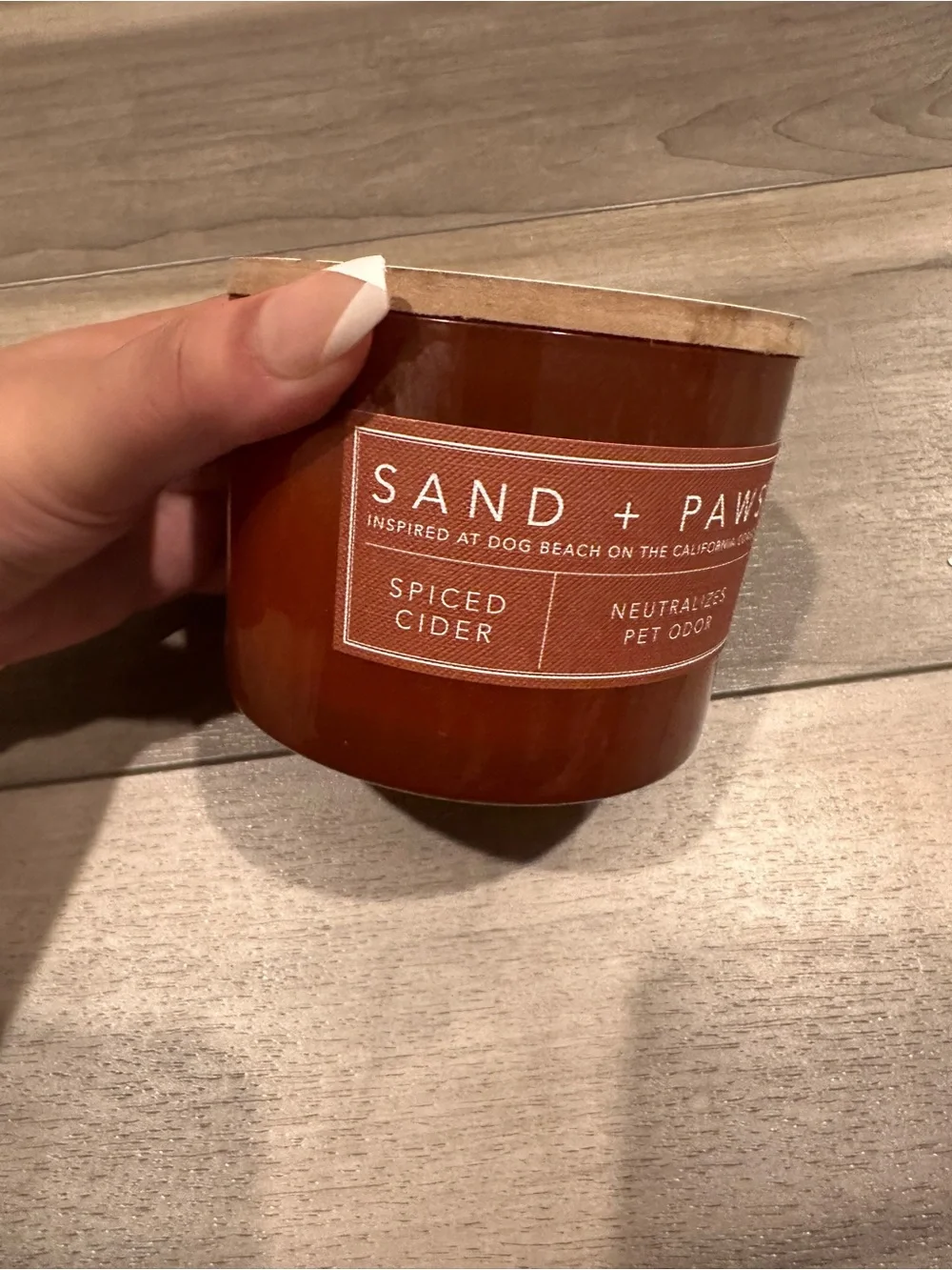 Spiced Cider 🍺 🍎 Candle - Amber Brown sand + paws 🐾